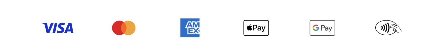 Visa, Mastercard, American Express, Apple Pay, Google Pay y más